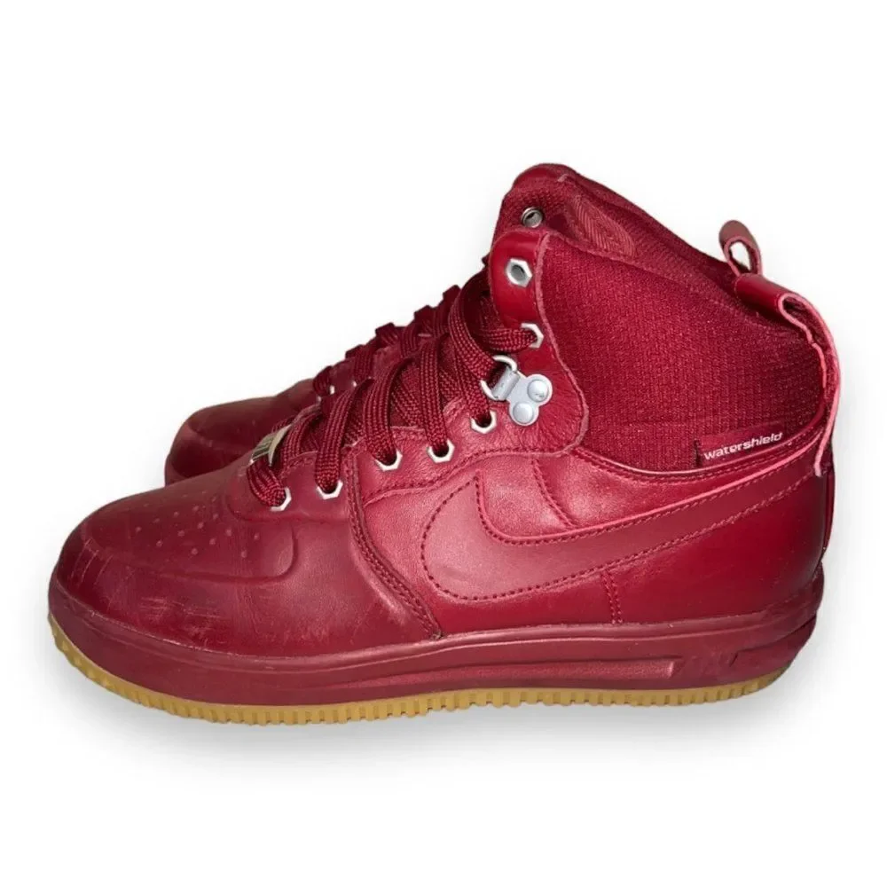 Nike Lunar Force 1 Sneaker Boots Dark Obsidian Red 706803-600‎ Youth 7 Women 8.5